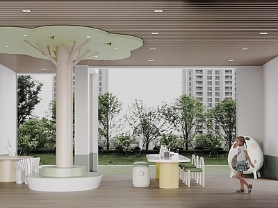 现代其他公共空间 架空层序厅 架空层儿童区 阅读区 儿童游乐区