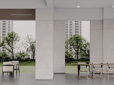 现代其他公共空间 架空层门厅 序厅 长者区 棋牌区 架空层休闲区