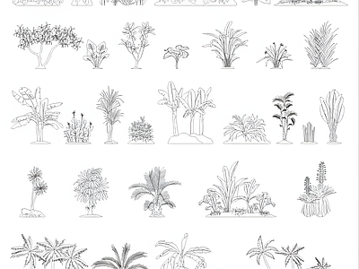 现代综合植物图库 植物 施工图