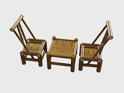 现代中式其他桌椅 竹编靠背椅 复古竹编桌椅