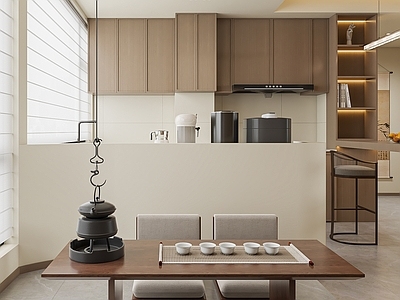 新中式原木茶室 榻榻米茶室 地下室 会所茶室 办公室茶室