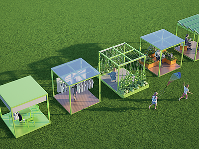 现代艺术装置 模块化景观装置 城市艺术装置