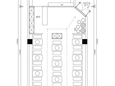 现代其他餐饮空间 地锅鸡店 120平地锅鸡 平面布局设计图 施工图