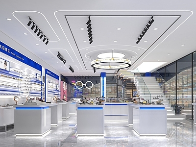 现代简约眼镜店 眼镜店 高柜 开放柜 精品底柜