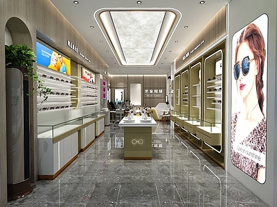现代轻奢眼镜店 高柜 收银台 眼镜店