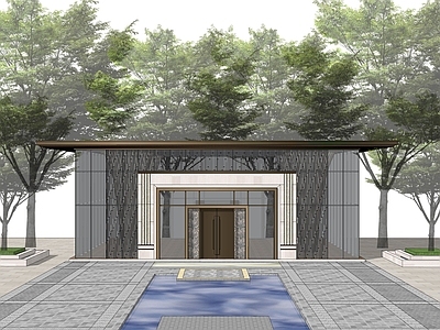 现代售楼处建筑 商业会所 售楼处