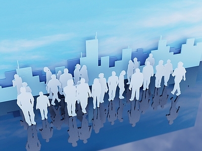 多人 人物剪影 城市剪影 都市 人物群像 多人