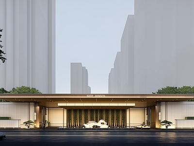 现代小区建筑 小区入口 示范区入口 示范区大门 入口景观 轻奢海派