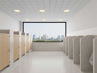 现代极简公共卫生间 教学楼卫生间