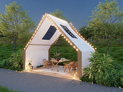 现代帐篷 景观廊架 天幕 露营帐篷 儿童帐篷