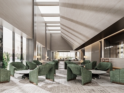 现代售楼处 售楼大堂 售楼处洽谈区