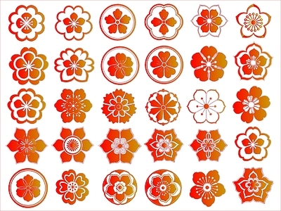 现代花 花纹样 施工图