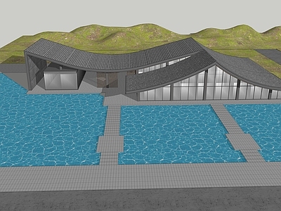 新中式展览馆建筑 新中式展览馆 接待中心 示范区