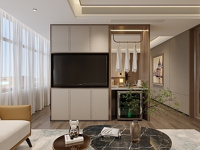 新中式现代酒店客房 酒店客房 酒店套房 新中式套间 酒店住宿 电竞酒店