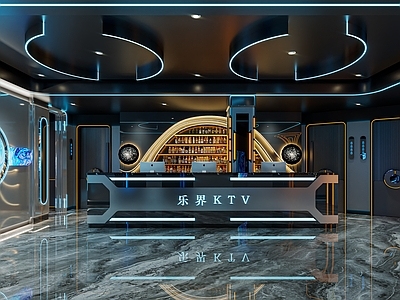 现代意式KTV 现代ktv 商务ktv ktv大厅 大厅前台 酒水前台