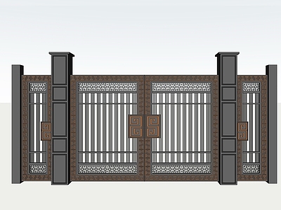 新中式中式入口大门 公园入口大门 小区入口大门 学校入口大门 别墅大门 庭院精雕大门