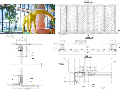 现代窗节点 折叠门窗节点 铝合金折叠窗节点 施工图