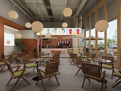 现代奶茶店 网红 奶茶店 咖啡