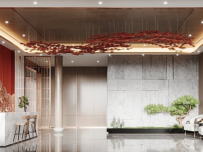 新中式酒店大堂 新中式酒店大厅