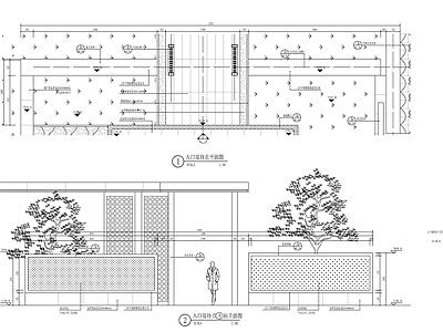景观节点 垂直绿墙详图 施工图