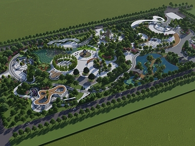 现代景观公园 公园 中药主题公园