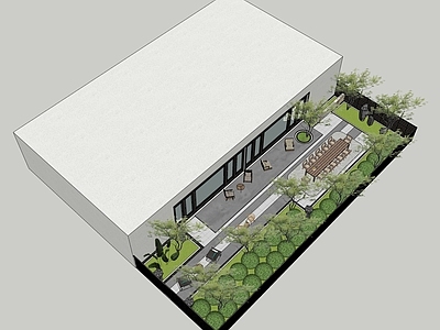 新中式轻奢别墅庭院 现代庭院