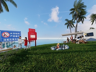 现代滨水景观 青浪营地 滨水房车露营 紧急安全指引 禁止垂钓