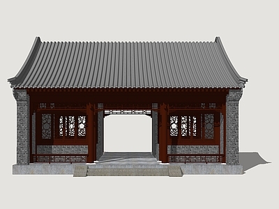 中式新中式古建筑 北方园林建筑 古典园林建筑