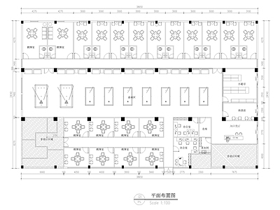 现代棋牌室 棋牌室桌球厅 施工图