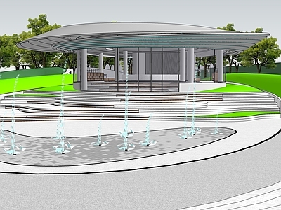 现代极简风格建筑 儿童溪谷 艺术建筑