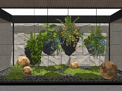 现代艺术装置 室内艺术装置 景观装置 悬浮石头微景观