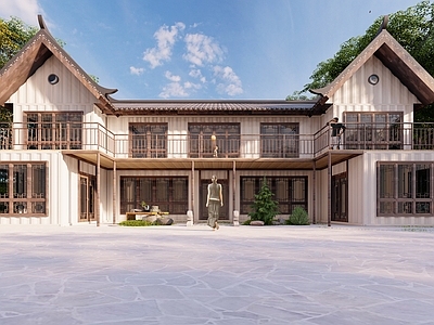 现代复古风格建筑 现代仿古结合 集装箱民宿 集装箱办公室 集装箱商业建筑 奶茶店