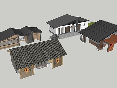 中式其他公共建筑 4个中式公厕