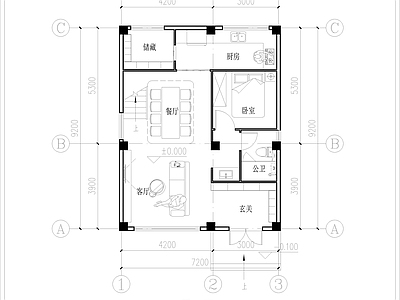现代别墅建筑 三层独栋别墅平面 自建房平面 占地面积69平 建筑面积178平 农村别墅 施工图