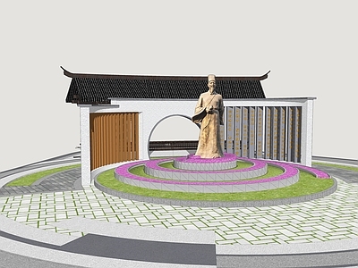 新中式现代景观公园 廉政公园 乡村公园 口袋公园 书简长廊 廉政主题公园