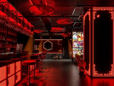 现代酒吧 现代国潮风酒吧
