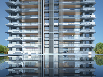 现代小区建筑 住宅门头 单元门头 住宅入户门 架空层入户大堂 入户大堂