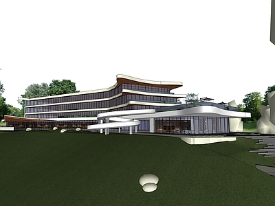 现代轻奢酒店建筑 山地酒店建筑
