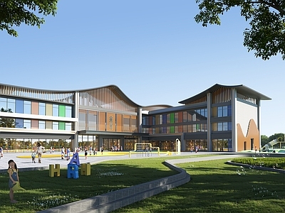 新中式学校建筑 幼儿园建筑