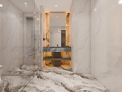 现代轻奢酒店卫生间 酒店卫生间 卫生间