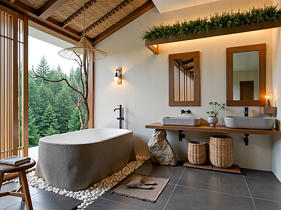 侘寂卫生间 侘寂民宿卫生间