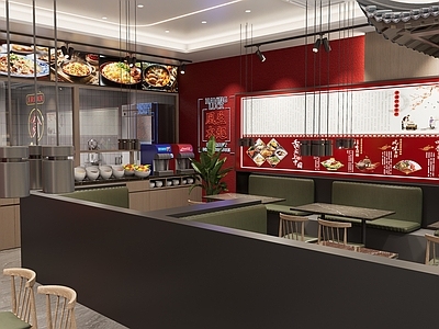 中式复古火锅店 中式餐厅 霓虹灯