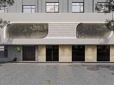 现代简约商场外观 现代极简建外立面