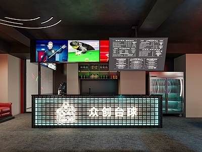 现代简约其他娱乐空间 现代台球厅 台球厅