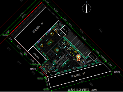 新中式庭院 农家小院 民宿庭院 农村庭院 施工图