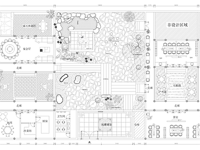 中式会所 私人会所 中式园林会所 中式合院会所 会所平面图 施工图
