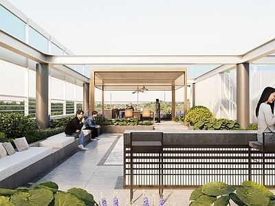 现代屋顶花园 屋顶花园
