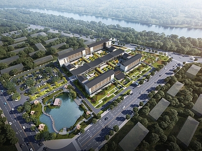 现代新中式其他公共建筑 养老院 多层建筑