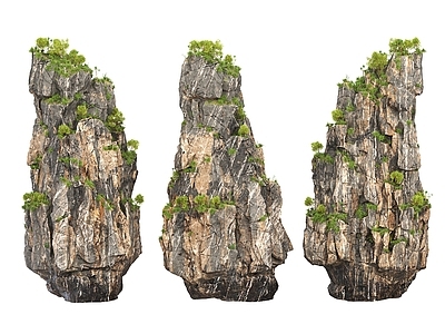 现代石头 石头 岩石 假山 假山石 石灰石 浮空石 悬崖 藤蔓 石山