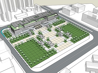现代简约文化馆 展览馆 文化综合体 图书馆 城市公共建筑 活动中心